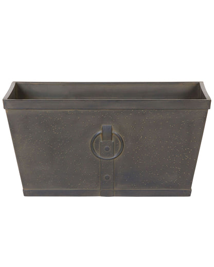 Dark Brown Fibre Clay Planter Rectangular 60 x 30 All Weather