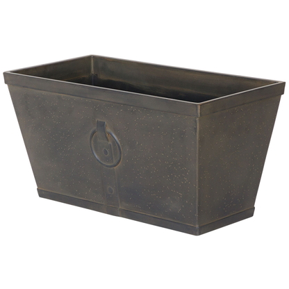 Dark Brown Fibre Clay Planter Rectangular 60 x 30 All Weather