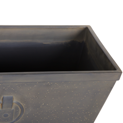 Dark Brown Fibre Clay Planter Rectangular 60 x 30 All Weather