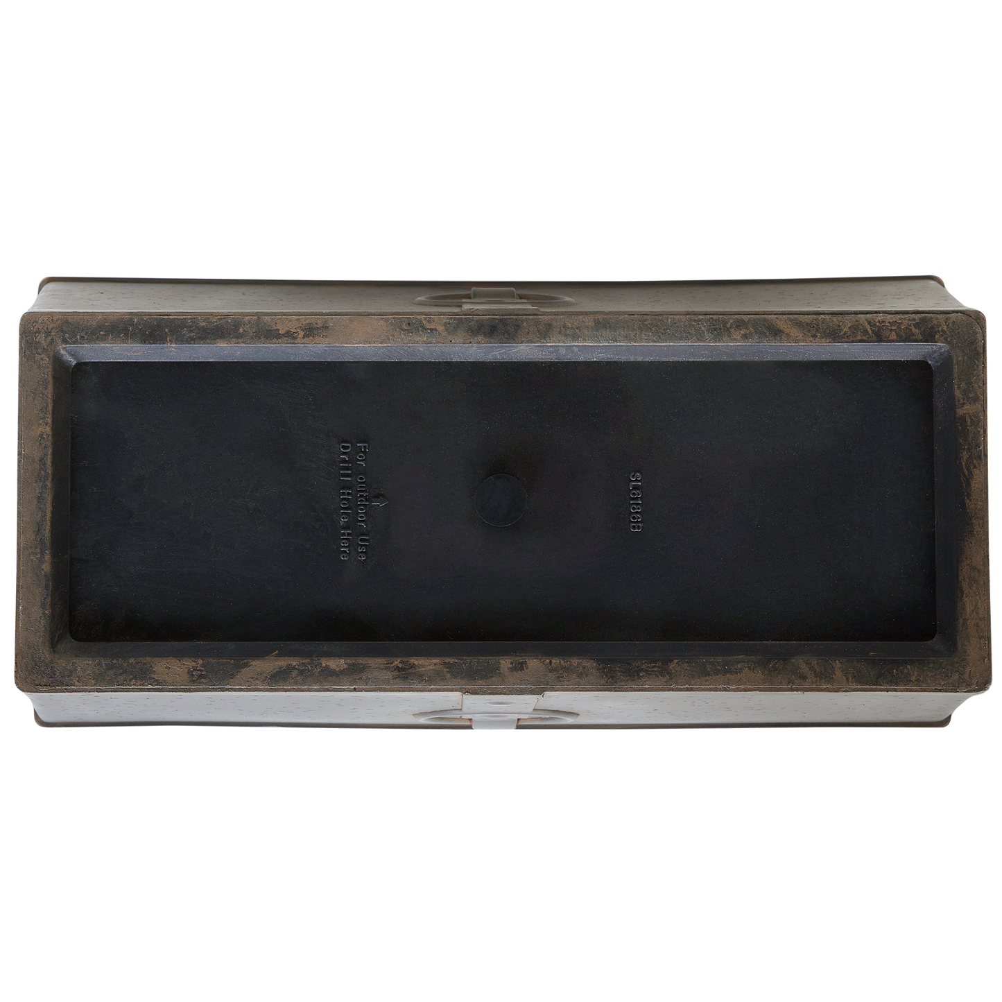 Dark Brown Fibre Clay Planter Rectangular 60 x 30 All Weather