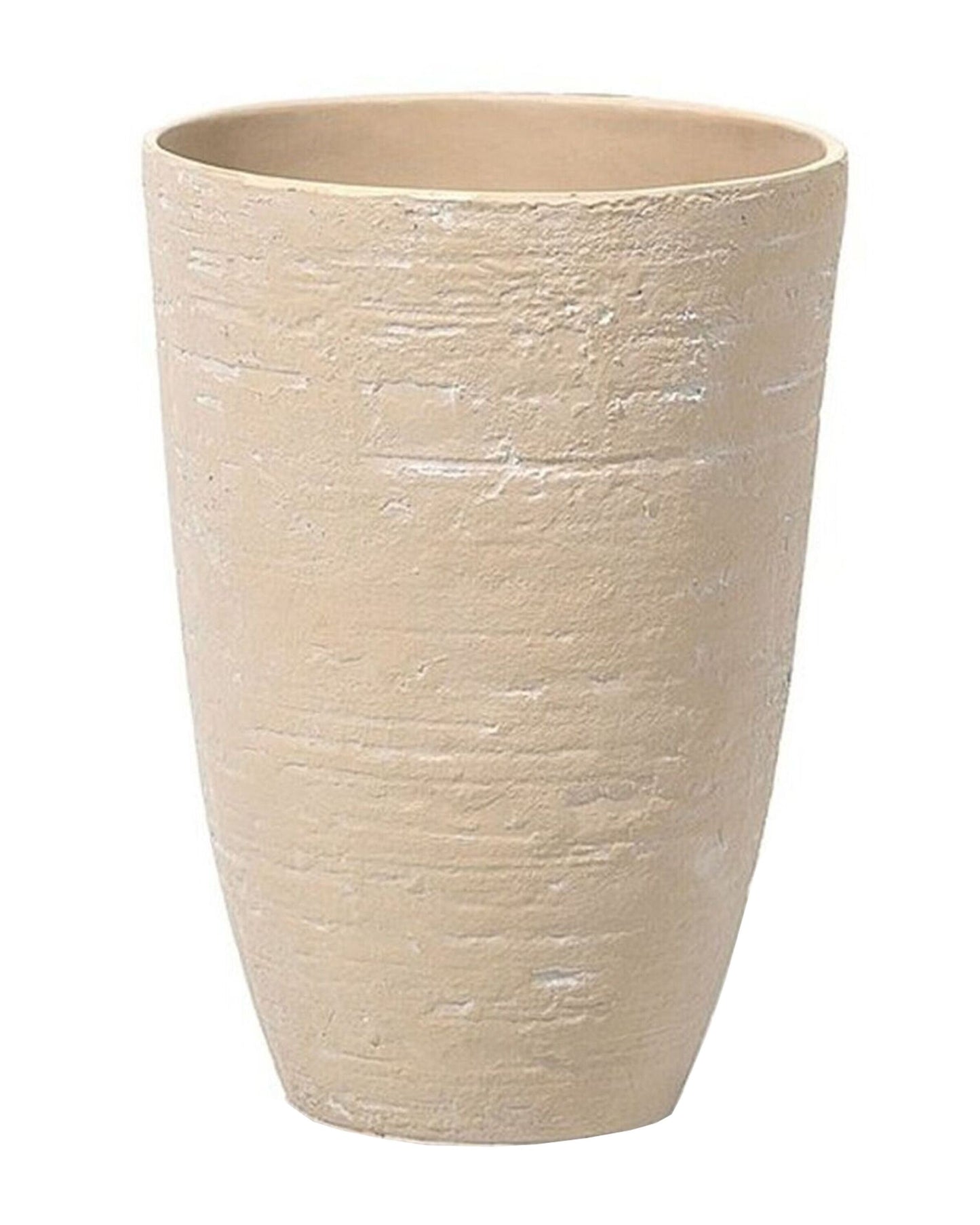 Beige Stone Plant Pot 35 x 35 x 50cm Indoor Outdoor Weather Resistant