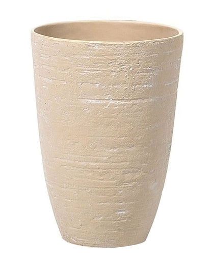 Beige Stone Plant Pot 35 x 35 x 50cm Indoor Outdoor Weather Resistant