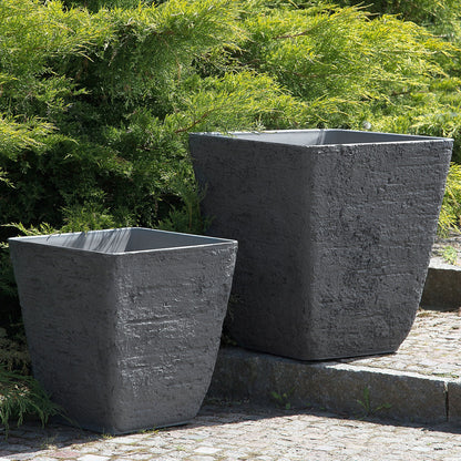 Plant Pot 39 x 39 x 43cm Grey Polyresin Indoor Outdoor