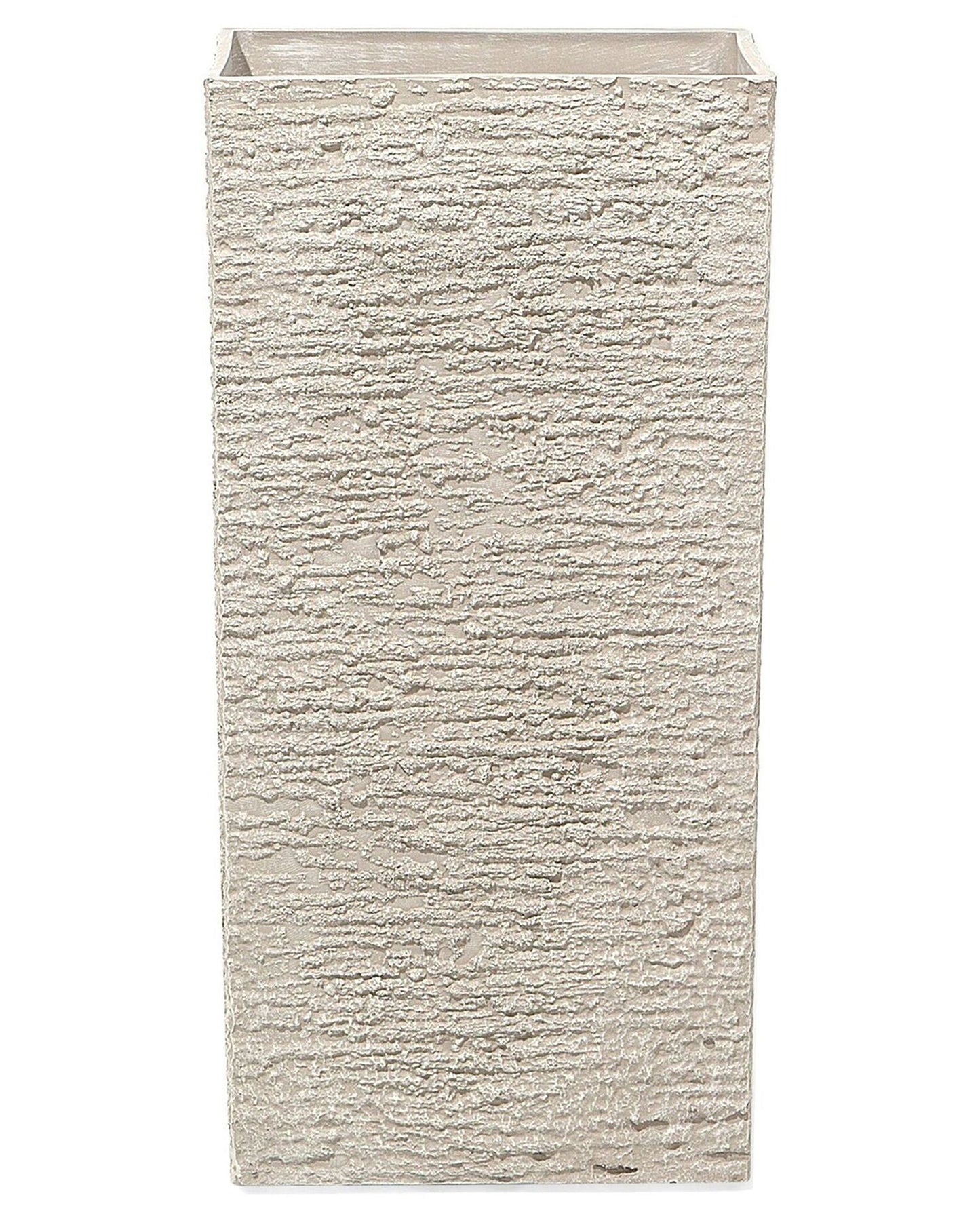 Tall Plant Pot Beige Stone 35 x 35 x 70cm Indoor Planter