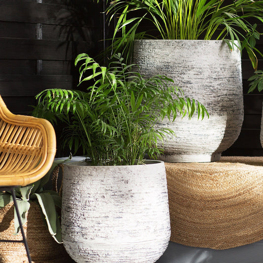 Light Grey Fibre Clay All-Weather Plant Pot 48 x 53cm