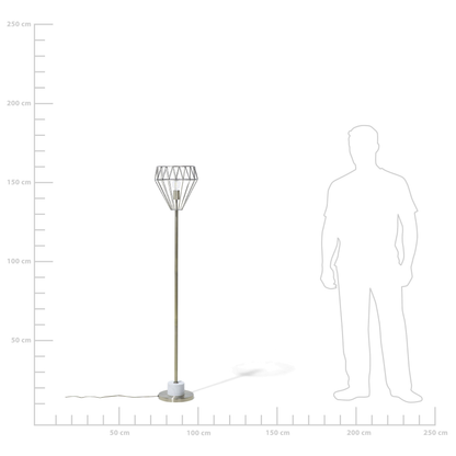 Floor Lamp 160cm Brass Metal Diamond Geometric Cage Shade Industrial Lighting Elegance