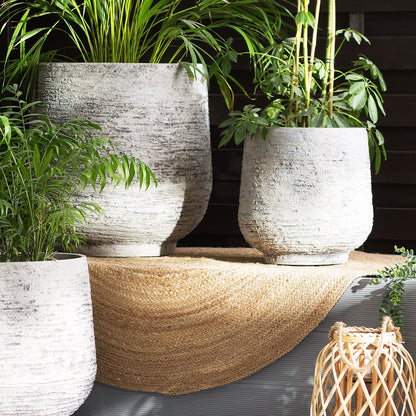 Plant Pot Grey Fibre Clay 37 x 32cm All Weather