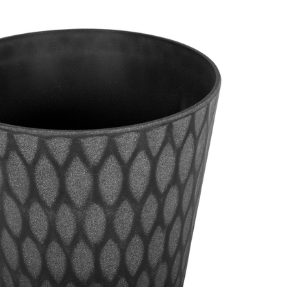 Dark Grey Fibre Clay Plant Pot Planter 36 x 36cm All Weather Outdoor Durable