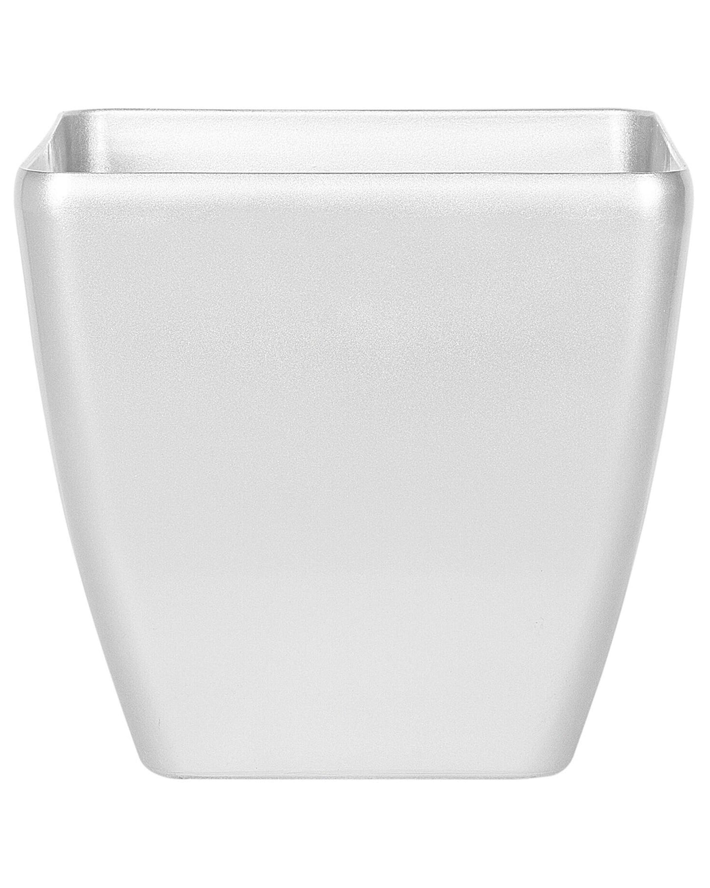 Silver Fibre Clay All Weather Planter Pot 49 x 49cm High Gloss Outdoor Garden Decor