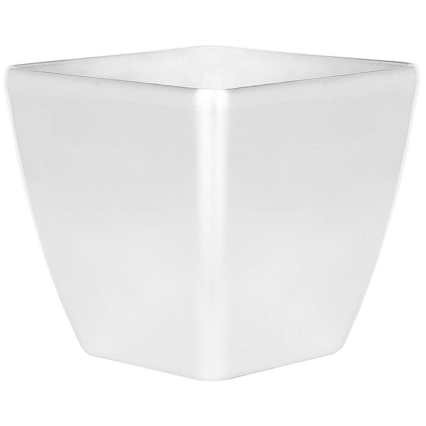 Silver Fibre Clay All Weather Planter Pot 49 x 49cm High Gloss Outdoor Garden Decor