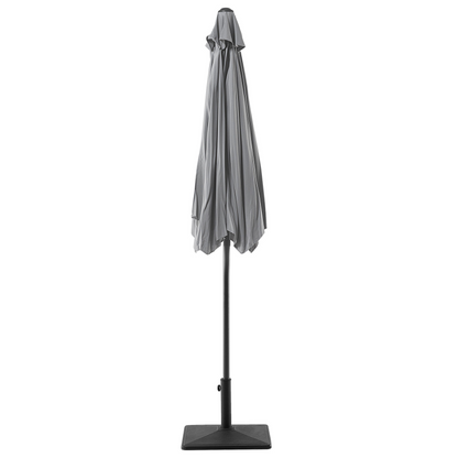 Garden Sun Parasol Grey Fabric 230cm Weather Resistant