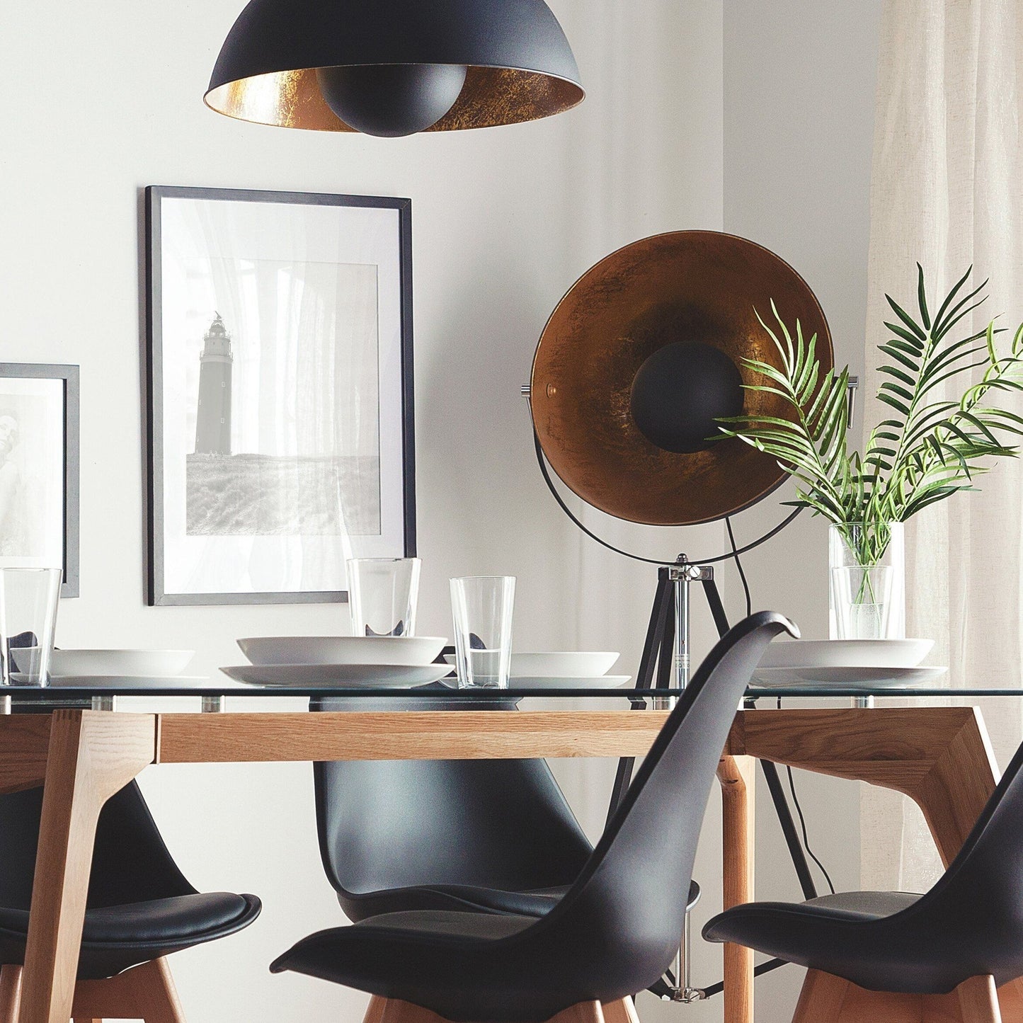 Lighting Ceiling Lamp 158cm Black Metal Pendant Industrial