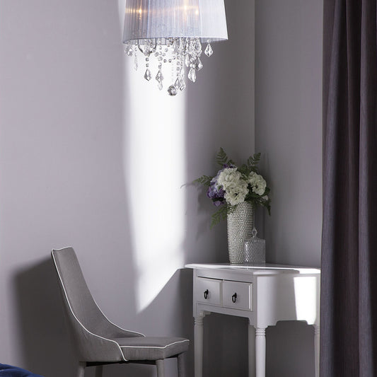 Glamora Pendant Lamp White Grey Crystal Chandelier 3 Lights