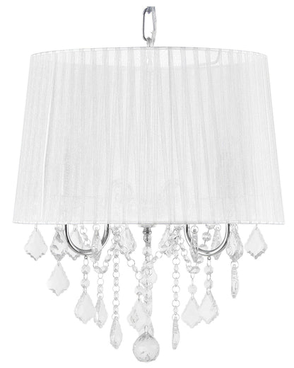 Glamora Pendant Lamp White Grey Crystal Chandelier 3 Lights