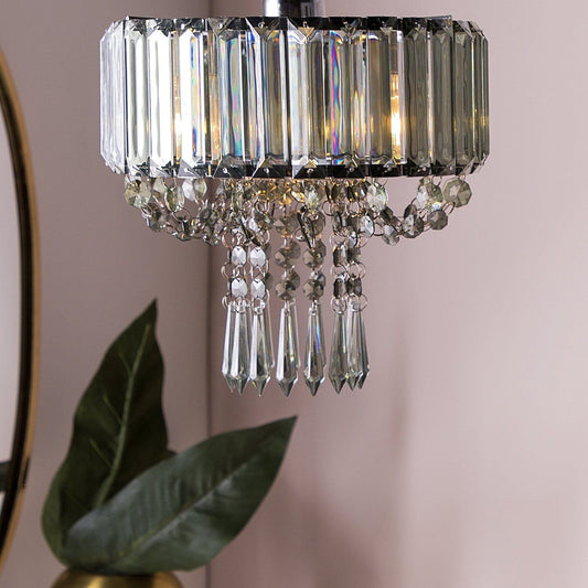 Pendant Lamp Grey Metal Acrylic Glass 83cm
