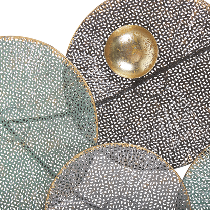 Oriental Coastal Wall Decor Circles Multicolour Metal 49 x 91cm