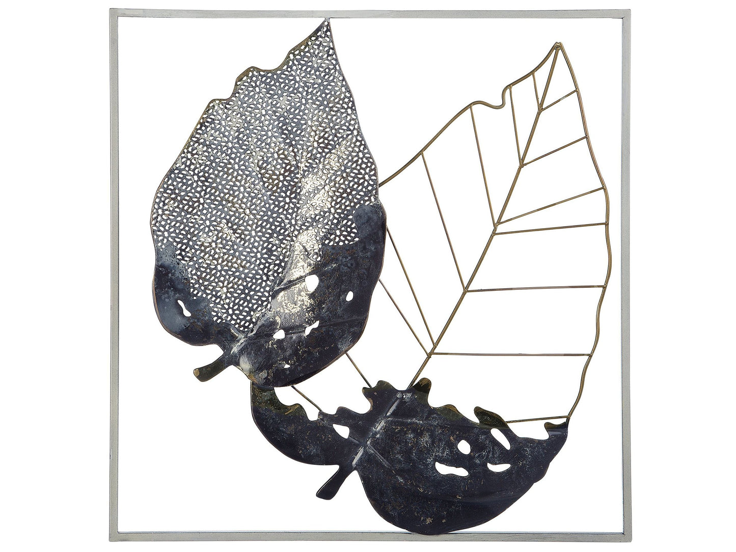 Multicolour Metal Leaf Wall Art Modern Style