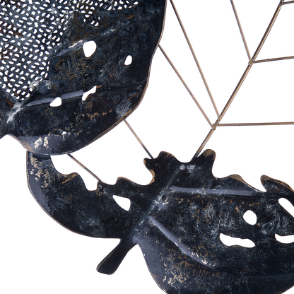 Multicolour Metal Leaf Wall Art Modern Style