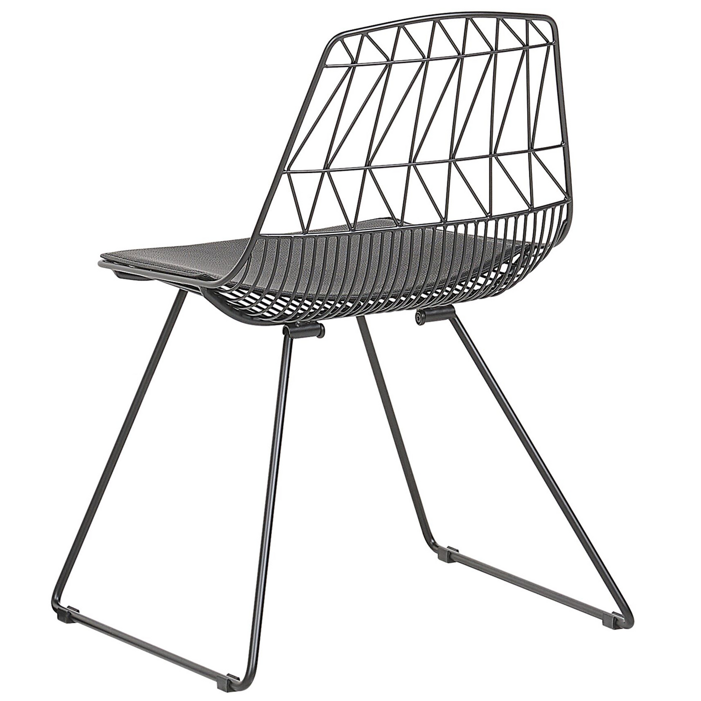 Two Dining Chairs Black Metal Frame Faux Leather