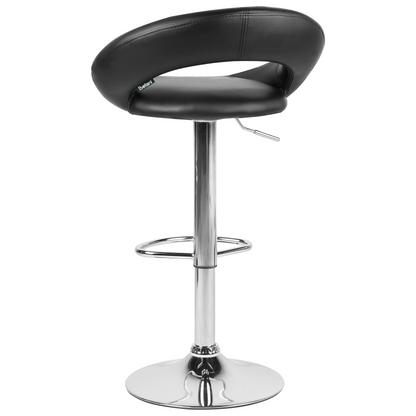 Prime Two Pack Black Faux Leather Bar Stools Swivel Height Adjustable