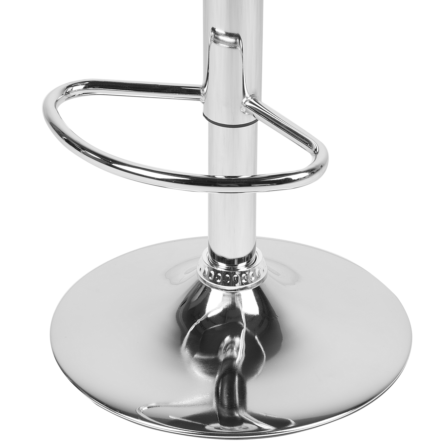 Bar Stools Set Of 2 White Faux Leather Swivel Gas Lift