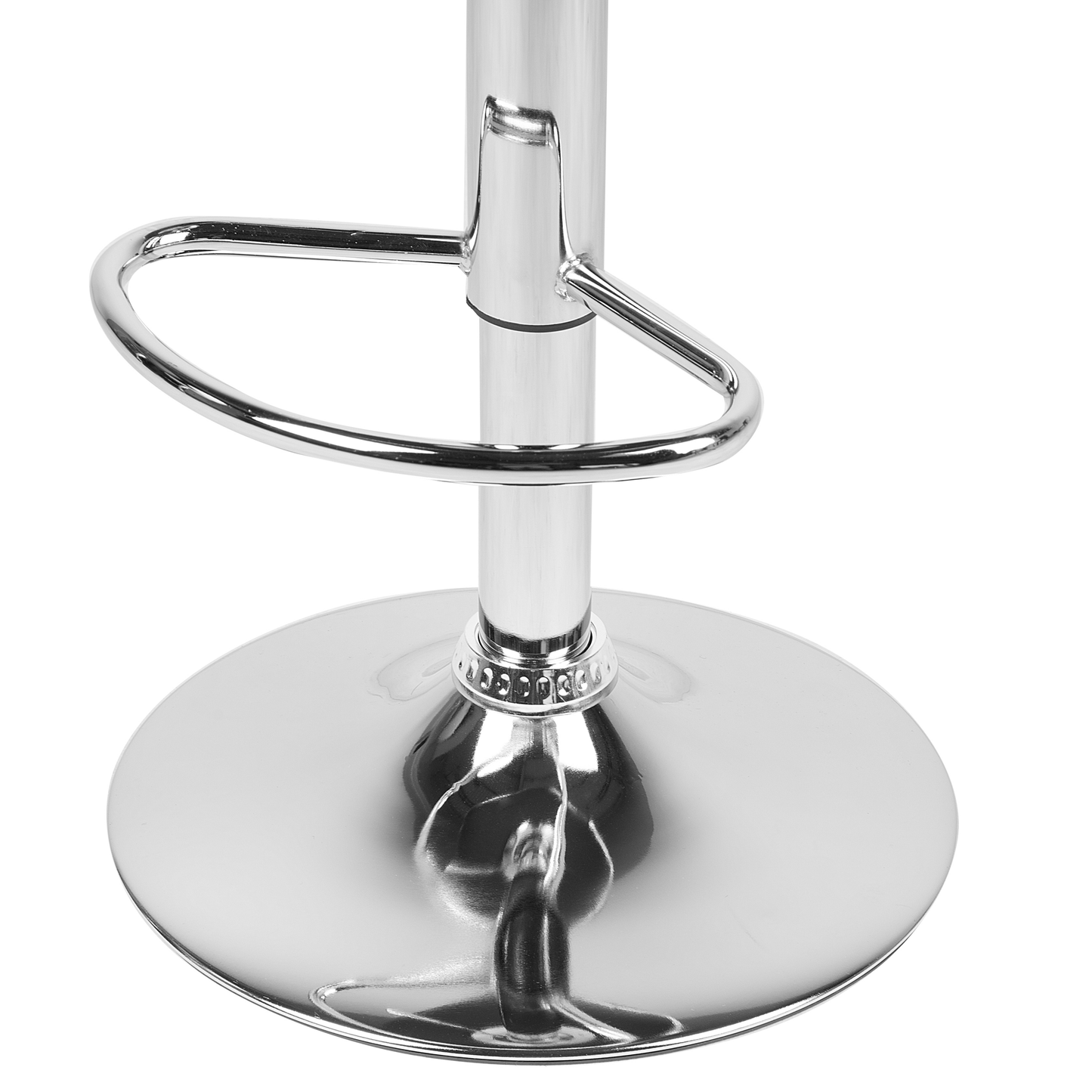 Bar Chairs Set of 2 White Faux Leather Swivel Gas-Lift