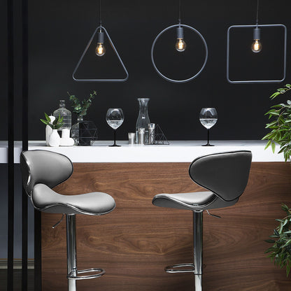 Bar Chairs 2 Grey Faux Leather Swivel Height Adjustable