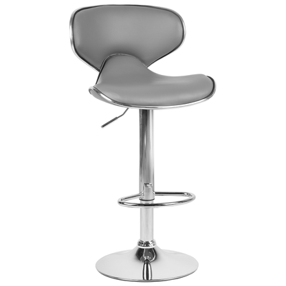 Bar Chairs 2 Grey Faux Leather Swivel Height Adjustable