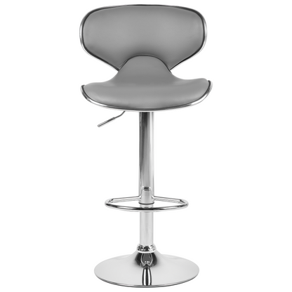 Bar Chairs 2 Grey Faux Leather Swivel Height Adjustable