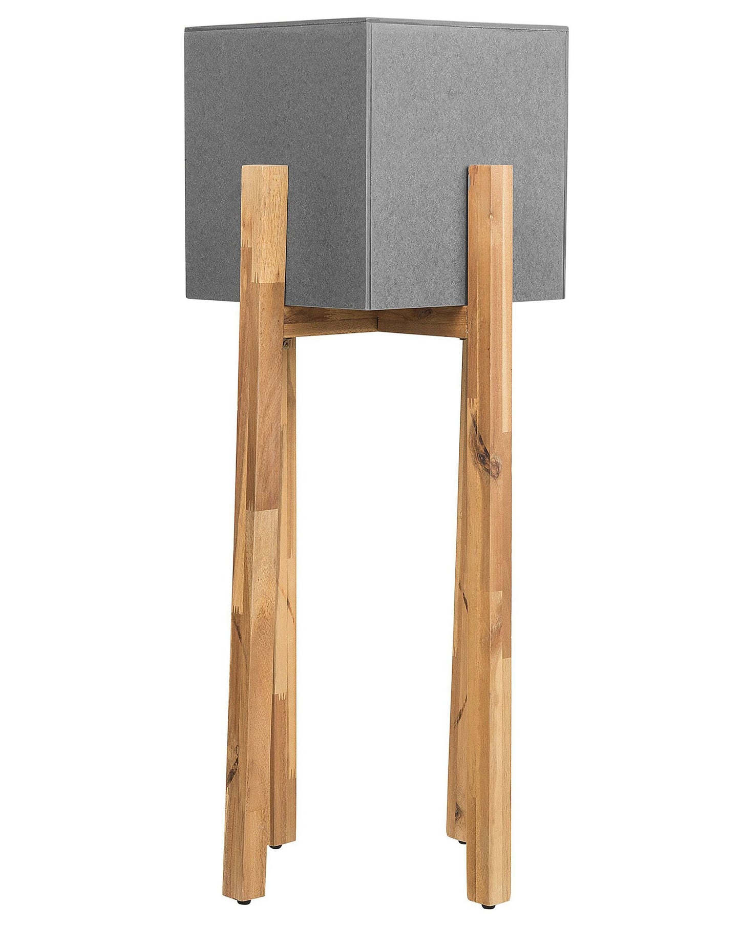 Urbania Grey Concrete Plant Stand 30 x 30cm Solid Wood Base