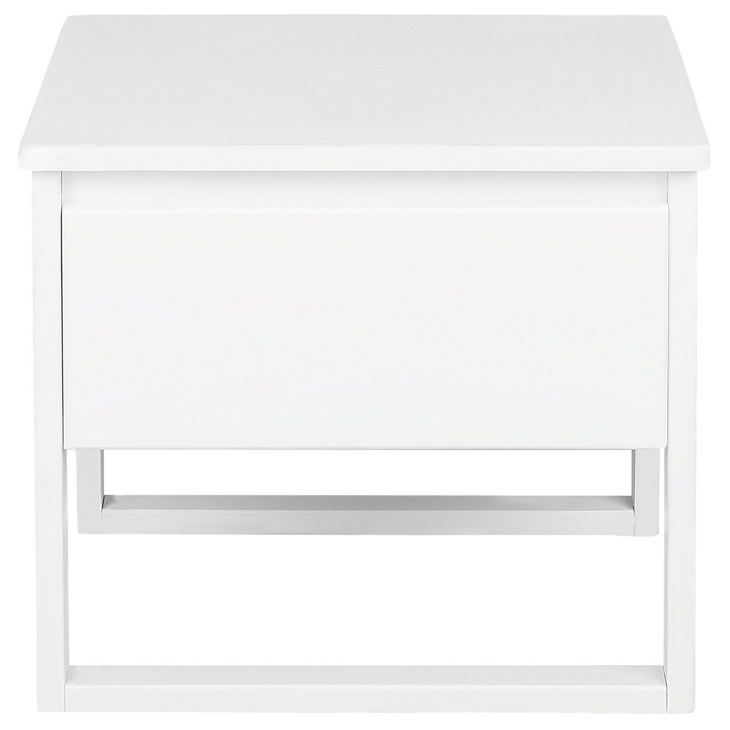 Bedside Table White Pine Wood 50 x 43cm One Drawer With Soft Close Hardware