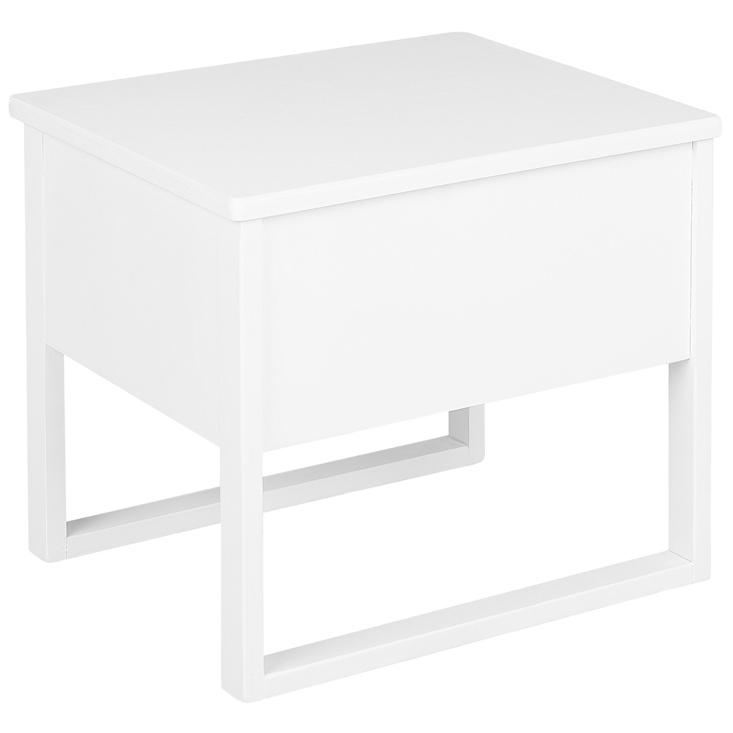 Bedside Table White Pine Wood 50 x 43cm One Drawer With Soft Close Hardware