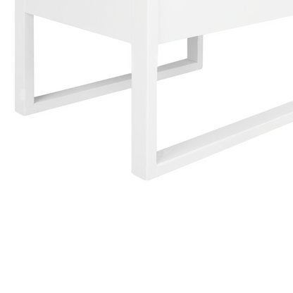 Bedside Table White Pine Wood 50 x 43cm One Drawer With Soft Close Hardware