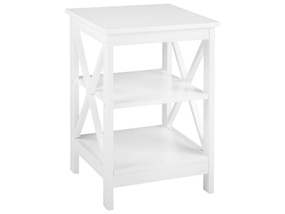 Side Table White 40 x 40 2 Tier Minimalist Scandinavian