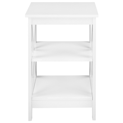 Side Table White 40 x 40 2 Tier Minimalist Scandinavian