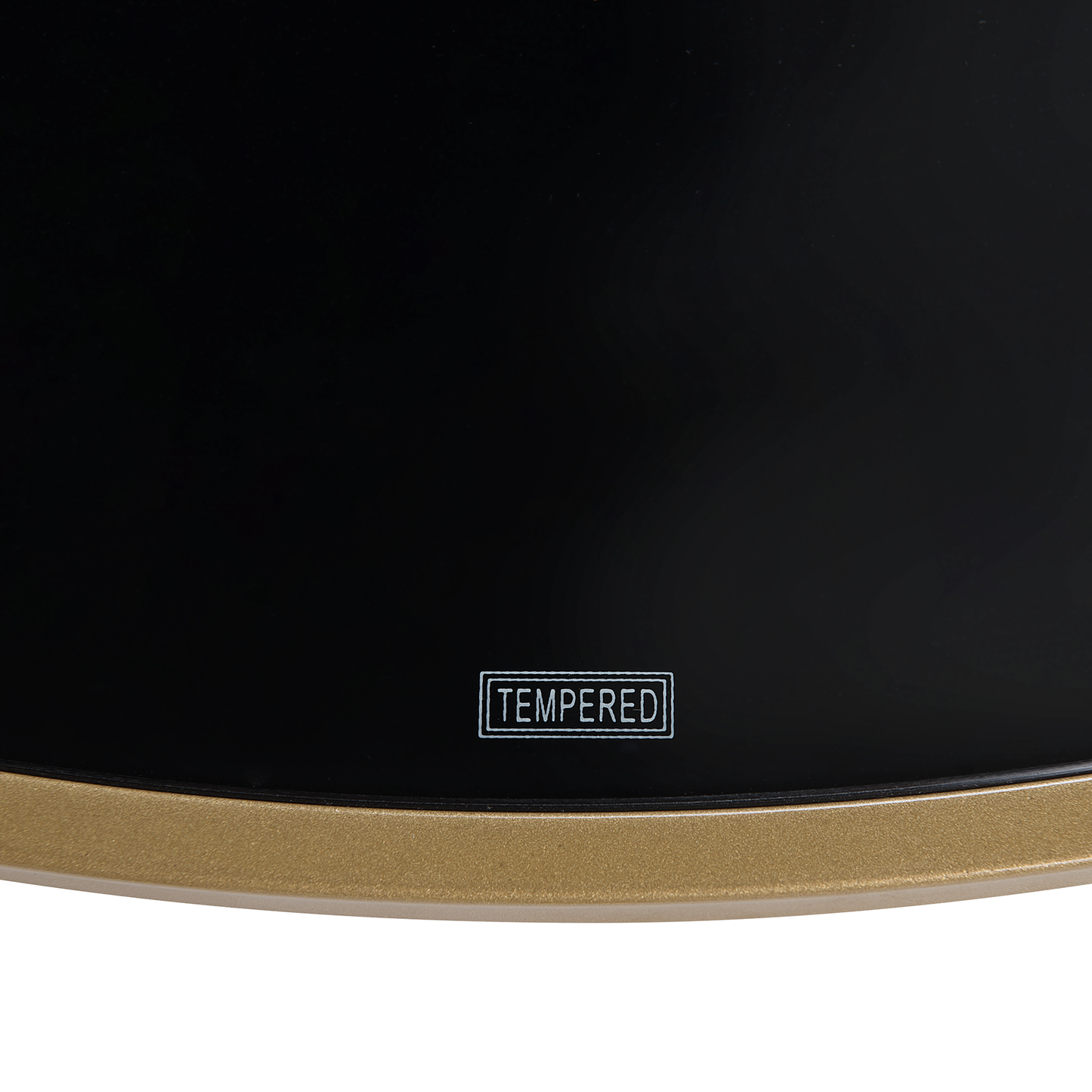 Glamora Coffee Table Black Glass Top Gold Metal Frame Round 88cm