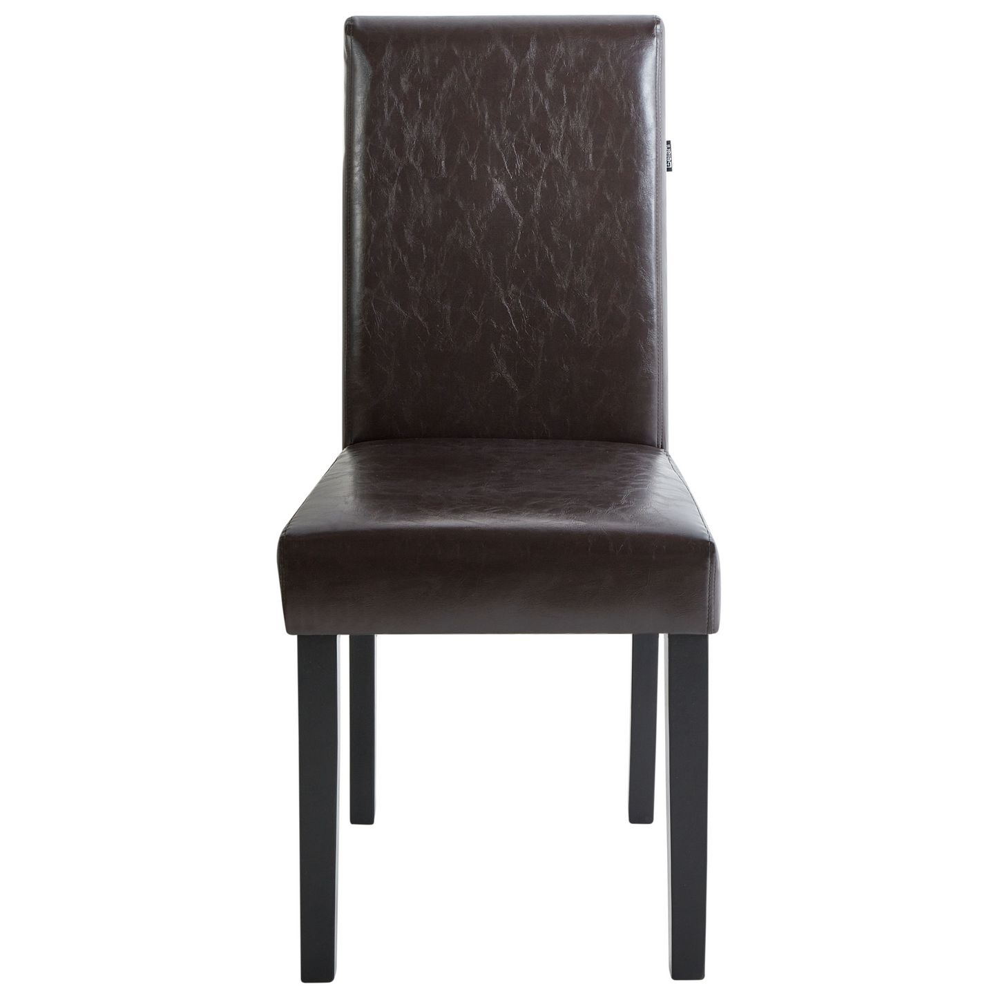 Living 2 Dining Chairs Brown Faux Leather With Wooden Legs