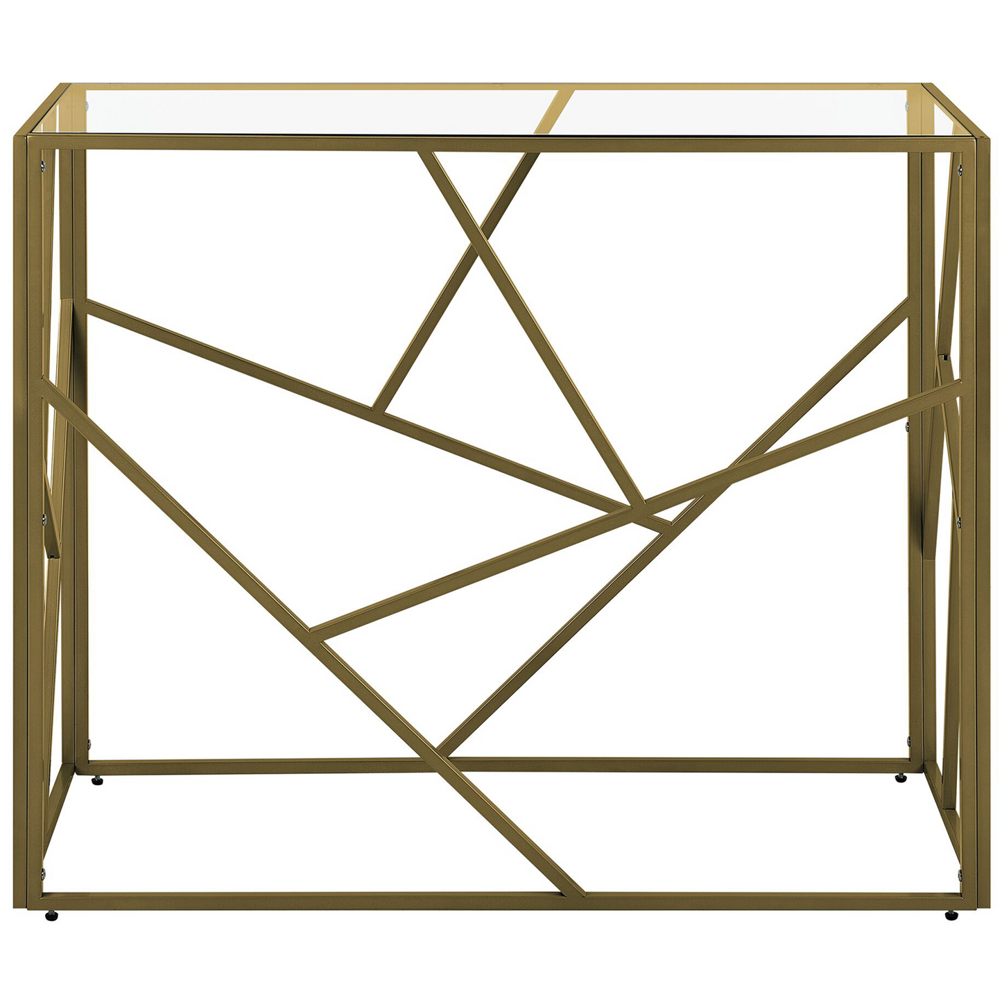 Console Table Metal Gold With Glass Top 100 X 40cm Modern Industrial Design Edition