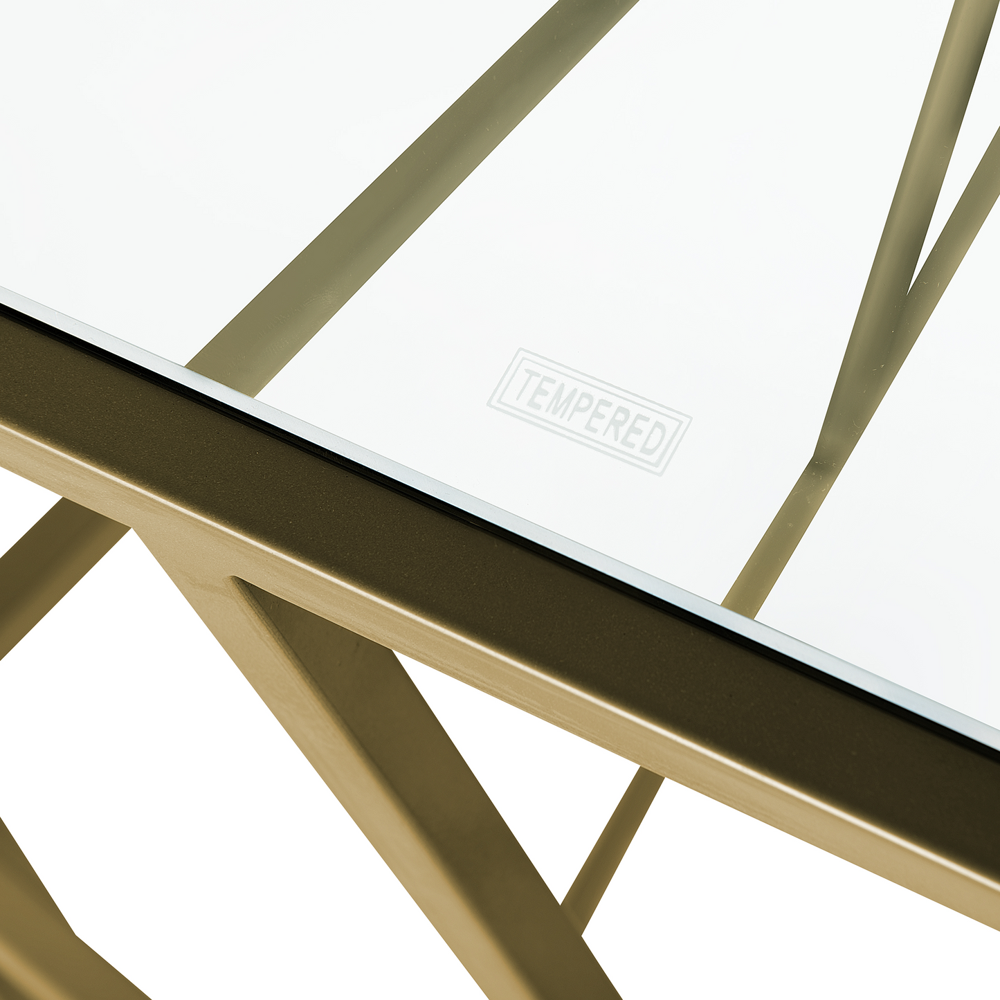 Console Table Metal Gold With Glass Top 100 X 40cm Modern Industrial Design Edition