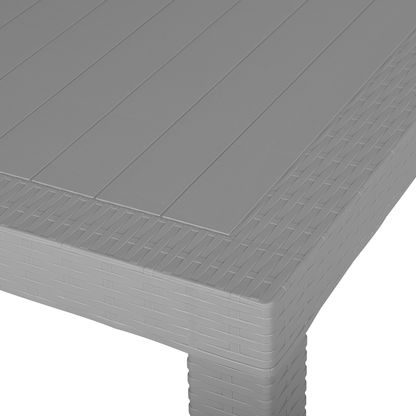 Light Grey 80 x 80cm Minimalist Garden Dining Table 4 Seater