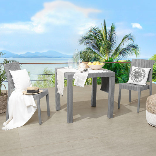 Minimalist Stackable Garden Chairs Set of 2 Grey
