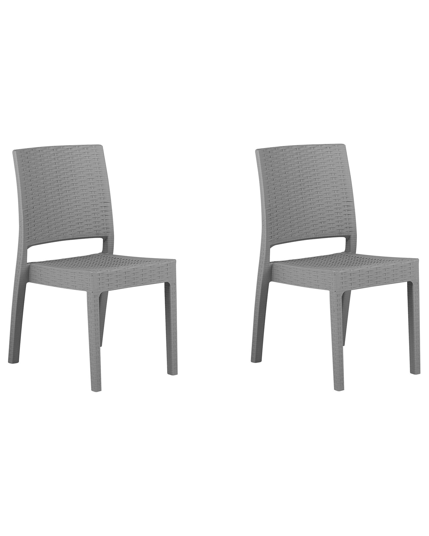 Minimalist Stackable Garden Chairs Set of 2 Grey