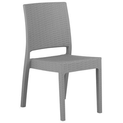 Minimalist Stackable Garden Chairs Set of 2 Grey