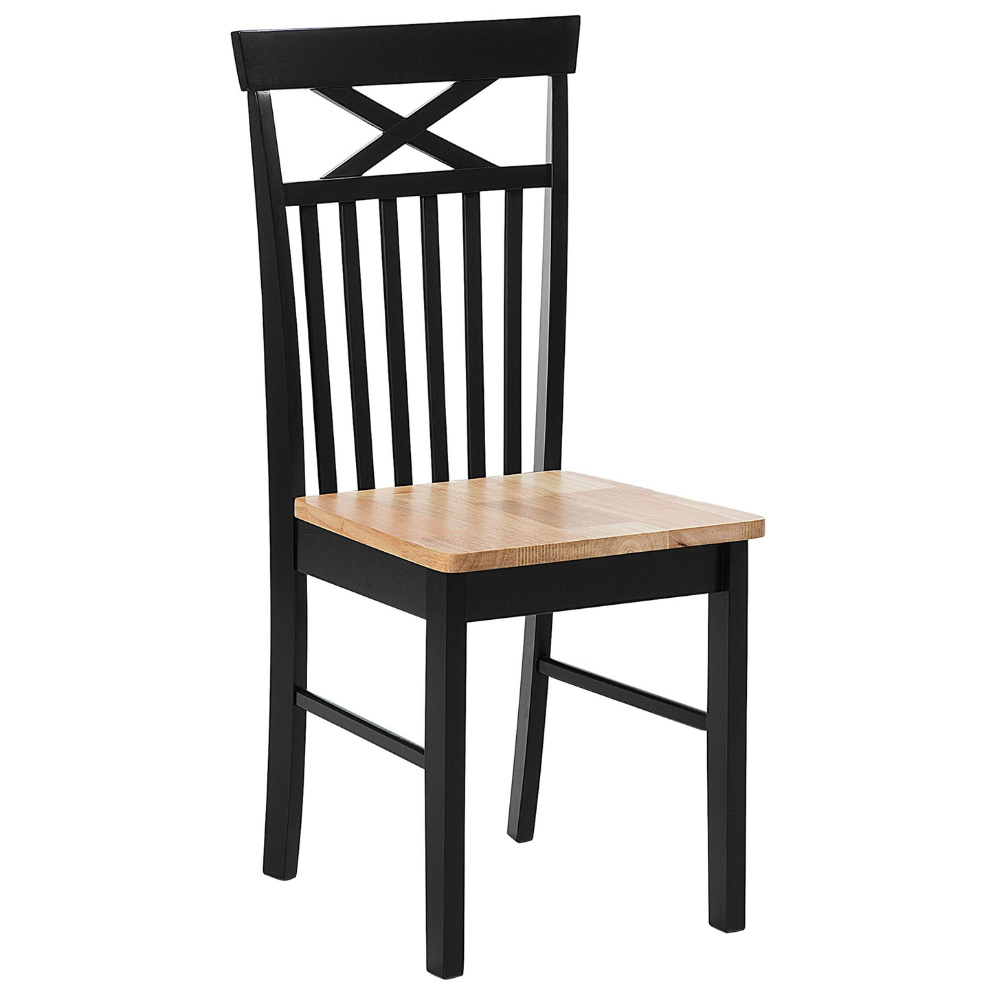 Set Of 2 Dining Chairs Black And Light Wood Traditional Style Elegant Comfort