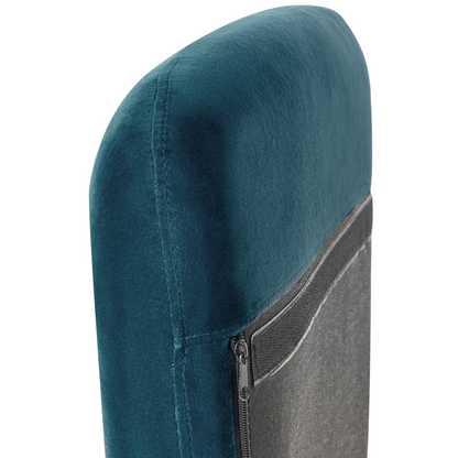 Velvet Sea Blue Rocking Chair With Metal Legs