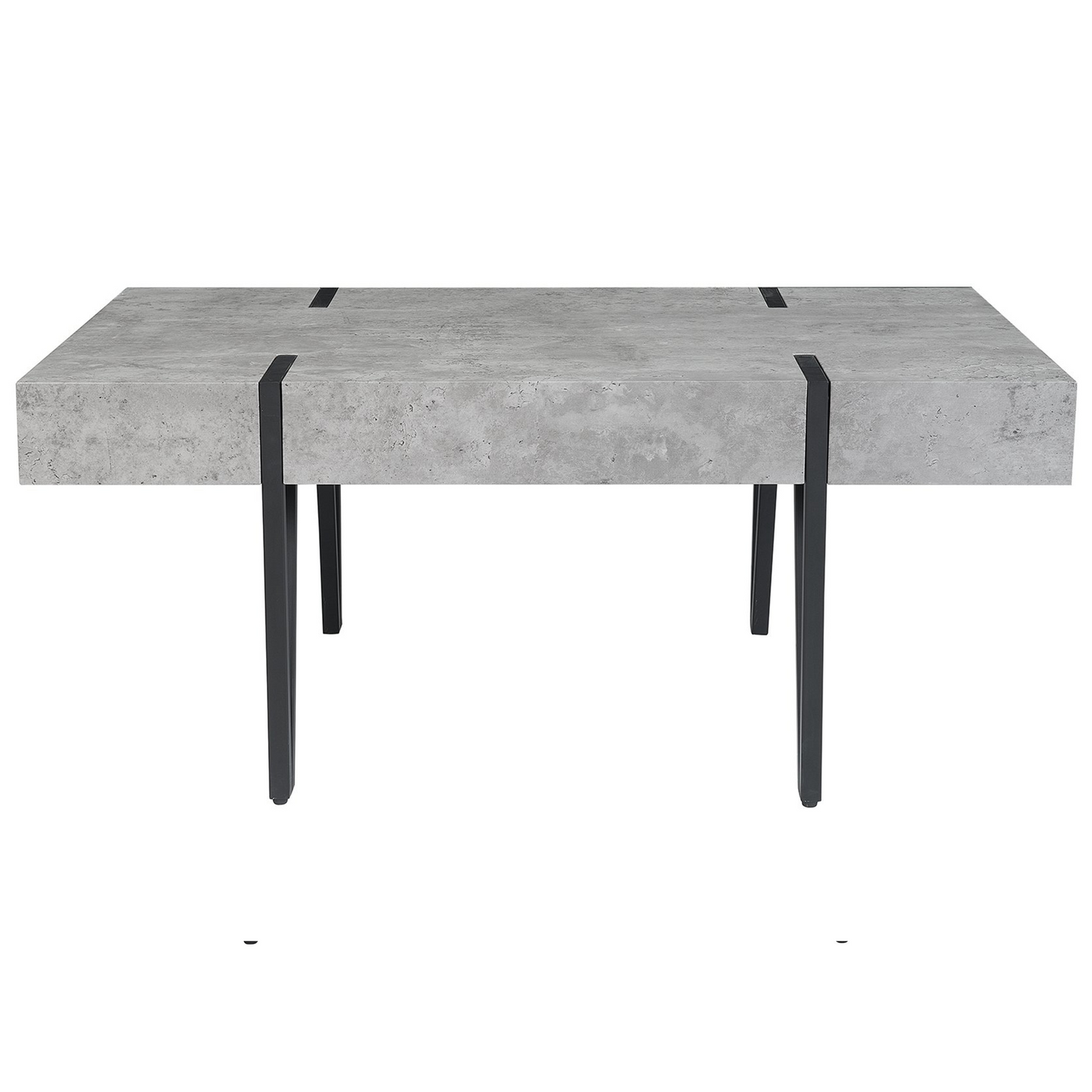 Concrete Effect Coffee Table With Metal Legs 100 x 60cm