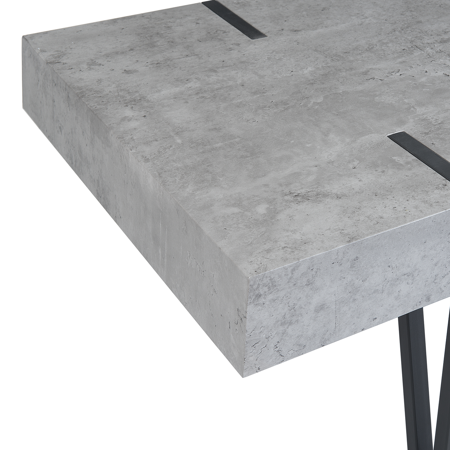 Concrete Effect Coffee Table With Metal Legs 100 x 60cm