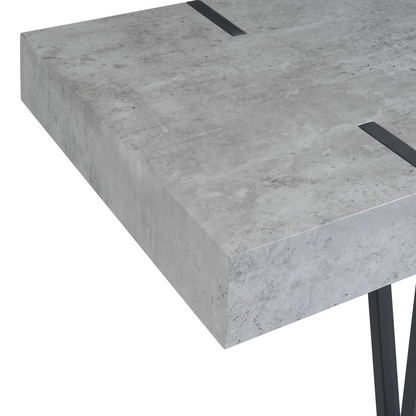 Concrete Effect Coffee Table With Metal Legs 100 x 60cm