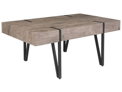 Coffee Table Dark Brown Metal Legs 100 x 60 Modern