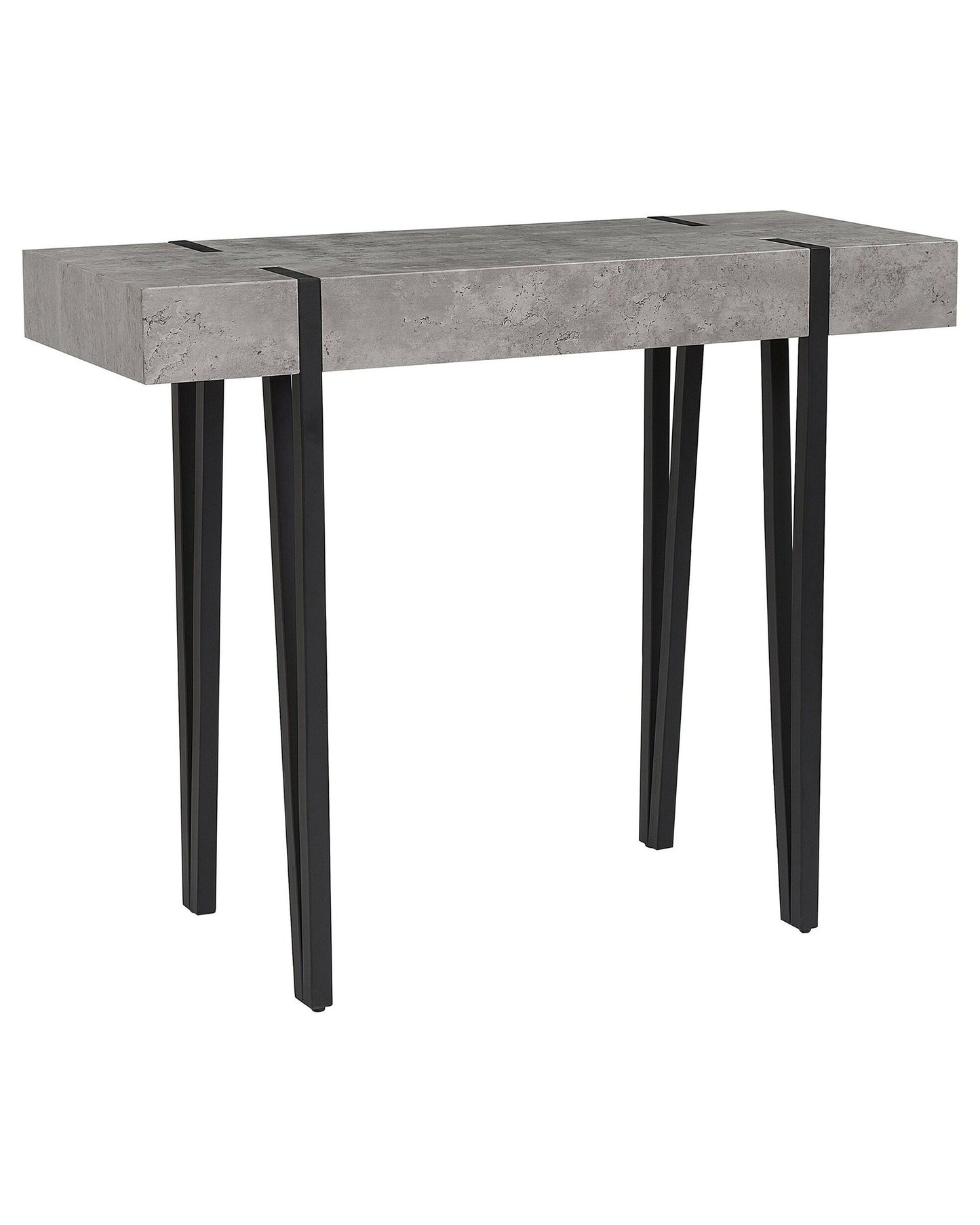 Name Console Table Light Grey Top Black Hairpin Legs 100 x 40cm